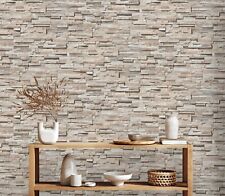 3D Tapete Steinoptik Braun Rot Vliestapete Stein Modern Industriel Beige Grau