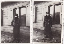 2 x Foto - Offizier mit Mantel