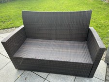 Gartenbank 2-Sitzer Sofa Sitzbank Rattanmöbel Bank Poly Rattan