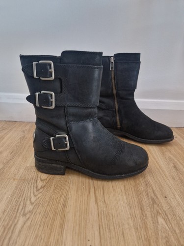 Ugg black biker boots - uk, 4,5