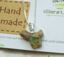 Opal Feueropal 3,85 ct. 925er Silber Kettenanhänger & Silberkette Matrix Rohopal