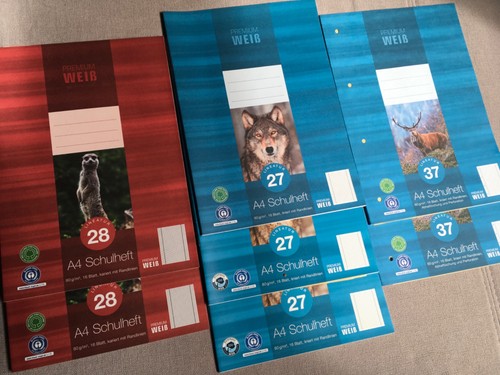 Set schulhefte kariert - schulhefte,