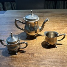 Antikes versilbertes Teeservice / Kaffeeservice Jugendstil?  - 3 tlg. - Vintage