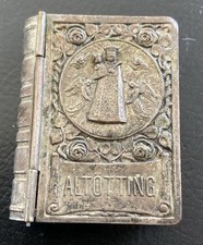 antike Dose Schachtel Etui für Rosenkranz Buchform -Altötting