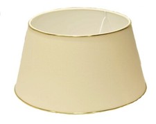 Lampenschirm für Tischleuchte in Rund Leinen Beige mit Goldprofil Wandleuchte...