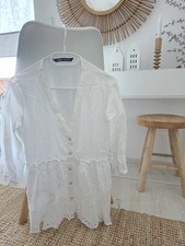 Zara bluse stickerei spitze - zara,