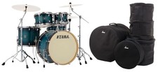 5-teiliges Schlagzeug von Tama mit 22" BD in Blue Lacquer Burst, Set mit Gigbags