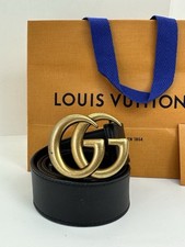 Gucci Gürtel Damen GG Marmont Gold Schwarz Leder