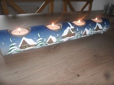 Adventsleuchter aus Glas,handbemaltes Unikat