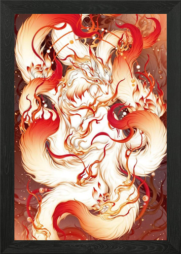 Kitsune fuchs tier - tier, gerahmtes