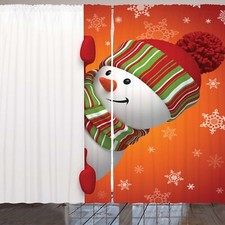 Weihnachten Rustikale Gardine Lustige Schneemann Weihnachts