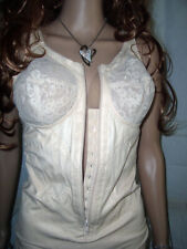 Vintage strammer Mieder Body Korselett RV & Häkch. 80 B haut m. Spitze Susa (j27