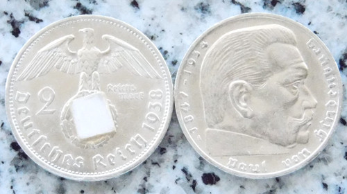 Silbermünze reichsmark 1938 - 2,