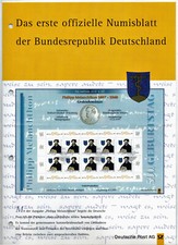 Erstes Numisblatt  - 10 DM Silber 1997J  -  Philipp Melanchthon (1497 - 1560)