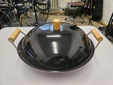 Wok / Asiatische Pfanne Ø 35 cm -  Doppelgriff - Gastronomie  Mit Deckel.