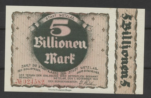 Wetzlar billionen mark 1 - ,