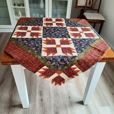 Handmade Patchwork Wendetischdecke Gr. 115 cm x 115 Cm, Baumwolle, Gebraucht