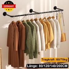 Kleiderstange 80-200CM Schwerlast Garderobenstange Industrie Garderobe für Wand.