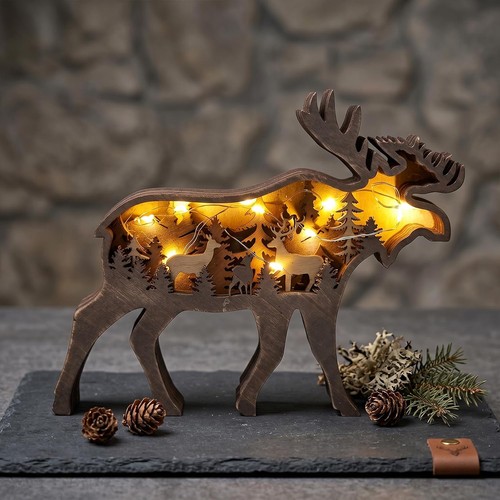 Holz elch statue - holz, 3d