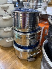 6-tlg. Edelstahl Kasserolle