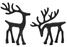 Deko Rentier Paar Aluguss Skandi Hirsch Weihnachsdeko Figur 2er  Schwarz & Weiß