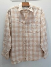 Vichy Überhemd weiß beige