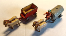 Vokskunst Erzgebirge Pferdekutsche Miniatur antik Tankwagen Wasserwagen Kutsche