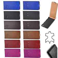 ^ Echt Leder Flip Handy Tasche