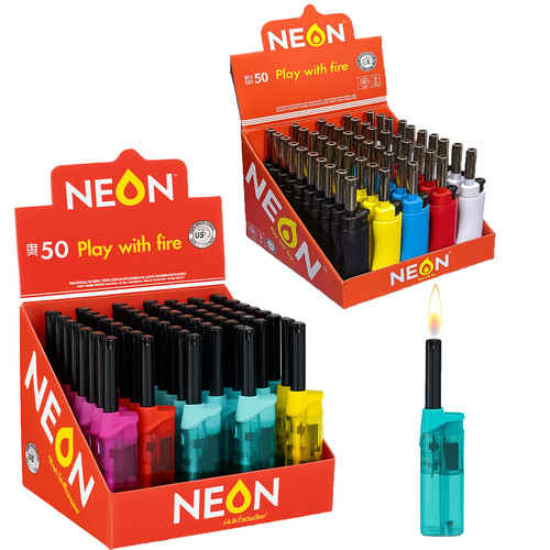 Neon stabfeuerzeug einweg - neon,