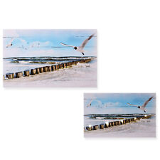 LED Leinwandbild Beach Leuchtbild Leinwand Bild 45x30 cm Leinen auf Holzrahmen 