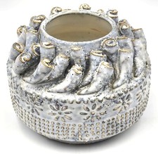 Keramik Vase Gefäß Übertopf Blumen PTMD Boho Style Muschel Design 