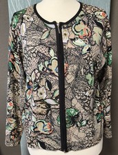 Strickjacke - Leichtstrick - von Gerry Weber - Gr. L - schwarz/bunt