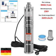 Brunnenpumpe Tiefbrunnenpumpe 4 Zoll Sandverträglich 2400 L/h Pumpe 550W 100mm