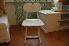 KINDERSTUHL alter Schulstuhl shabby / Vintage weiß