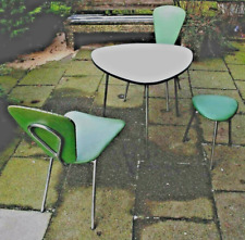 50er 60er Nierentisch Arnold Design w.Mauser  Stahlrohr Tisch + 2 Stühle +Hocker