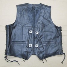 Motorrad Lederweste 4 XL Biker Weste Rocker Leder Kutte Conchos Unikat Oldschool