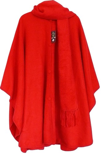 Damen alpaka poncho - alpaka, rot