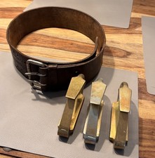 Antiker Leder Koppel Gürtel Feuerwehr Koppelschloss