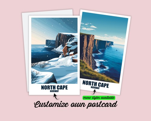 Nordkap postkarte poster - nordkap,
