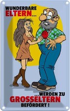 Blechschild 30x20 cm Eltern werden zu Großeltern befördert Spruch Zitat Deko Ges