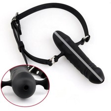 Penis Gag Cock Ball Mund Fetisch Reversible BDSM Kink DE STOCK Adult Game Black