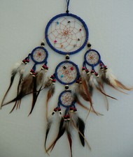 12 cm x 40 cm Blau Leder Dreamcatcher Traumfänger Indianer Geburtstag Träume 