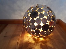 Holzkugel-Lampe, Durchmesser ca. 20 cm, lackiert, (Handmade), inkl.Lichterkette