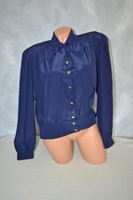 *NEU* Dunkelblaue EDEL Glanz Bluse Blouson von GLÄSER mit Schluppenkragen, Gr.42