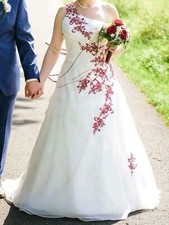 Unikat Charmantes BRAUT HOCHZEITS-KLEID Marke HBH Brautmoden gr ca 42.