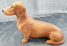 Hund Dackel, kurzhaar, Fa. Castagna 1988, Italy,  12 cm, hellbraun, massiv