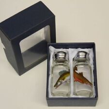 Salz & Pfeffer Streuer SET mit farbigen Motiv Fisch Zander und Huchen Geschenk