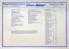 244987) Niesmann Clou Liner - Preisliste & Extras - Prospekt 09/1983