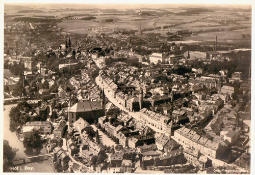 Hof bayern luftbild - ak,