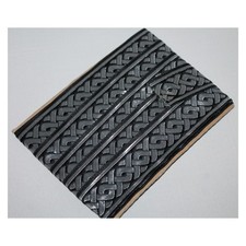 5 Meter Borte mit keltischem Muster, Knoten, Schwarz / Silber, 33mm